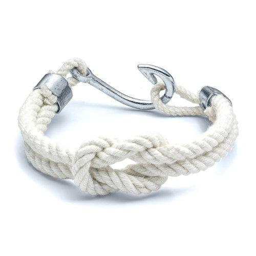 White Turks Knot Fish Hook Bracelet